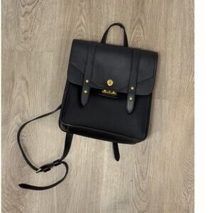 Anne Klein Faux Leather Backpack Purse Black with Gold Hardware – Women’s Bag